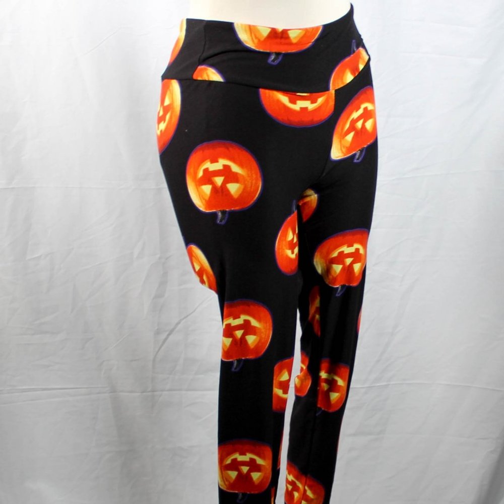 NWT Pumpkin Jack O Lantern Halloween Horror Leggings Size Medium